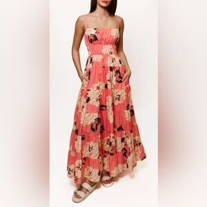 NEW Hutch Hutton Gown Sz M Pink Brushed Floral